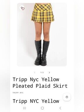 Plus Size XXL Yellow Plaid Tripp Skirt